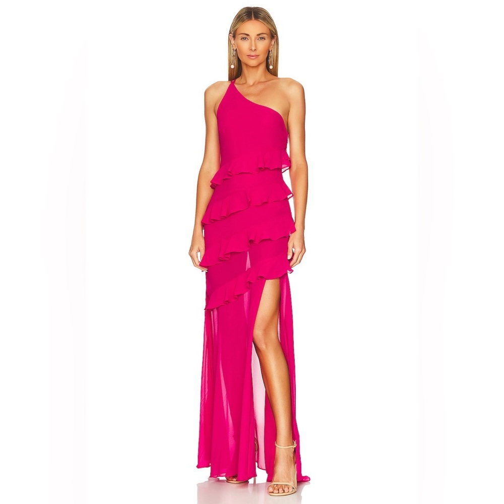 Lovers and Friends Junette Gown in Magenta Pink